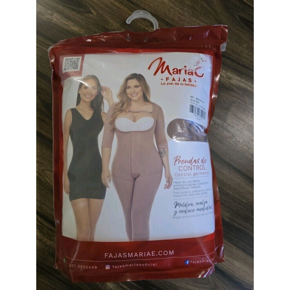 MariaE Fajas Capri Bodysuit XXL Mocha Post Surgical Compression Shapewear - Picture 13 of 14